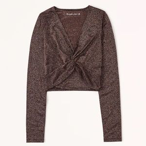 Long-Sleeve Sparkle Twist Top